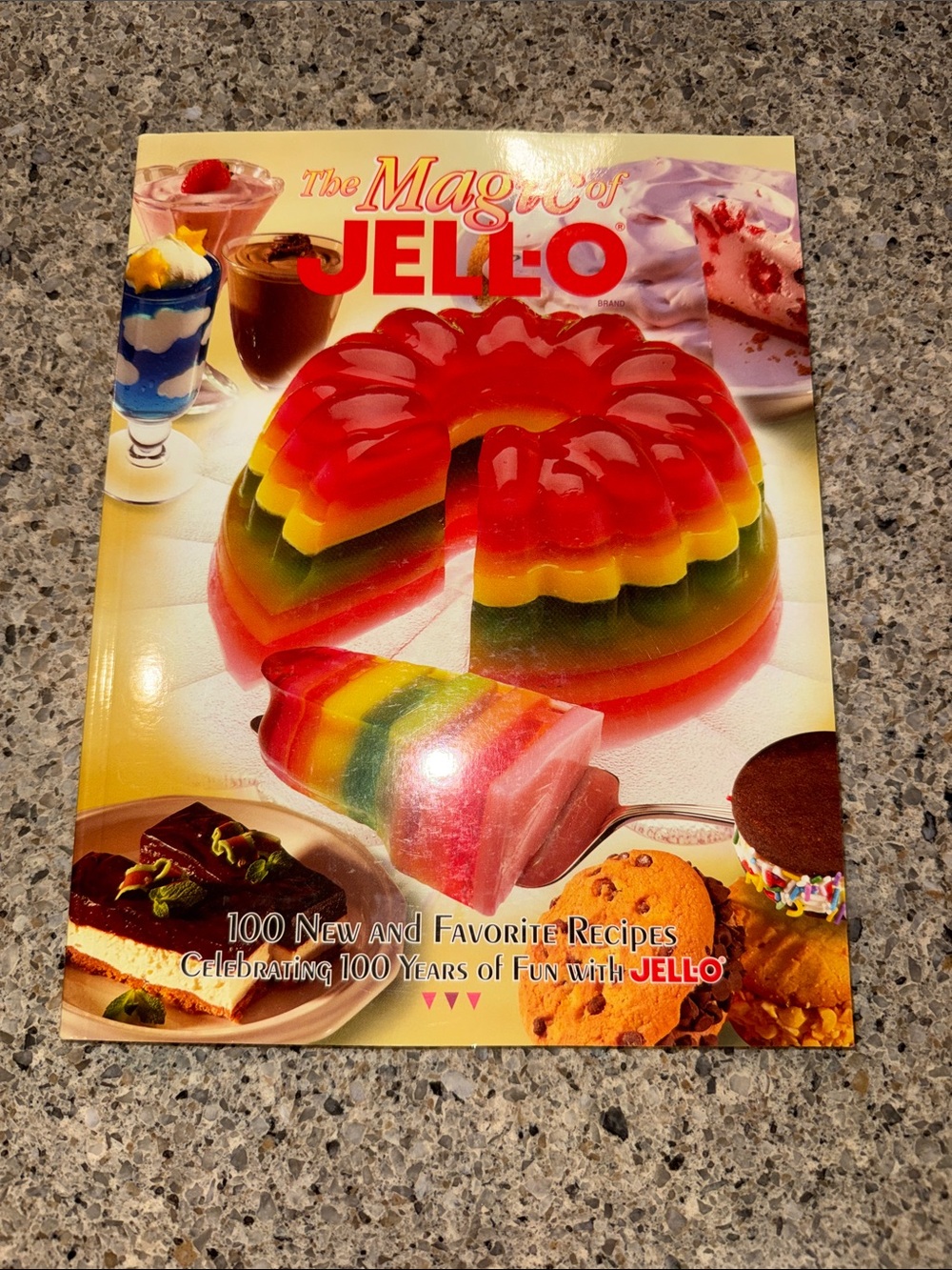 The Magic of JELL-O Cookbook - Colorful Jello Mold Cover Vintage 2001